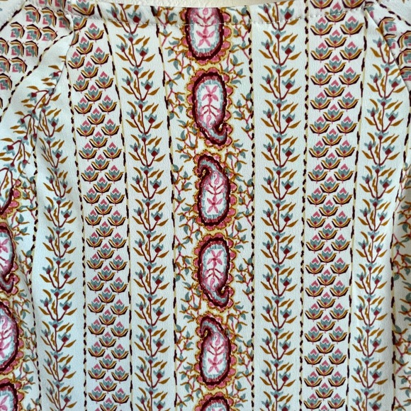 Macy's Style & Co Womens Top Pleated Neckline Stretch Relaxed Fit Paisley Sz S - Picture 5 of 8